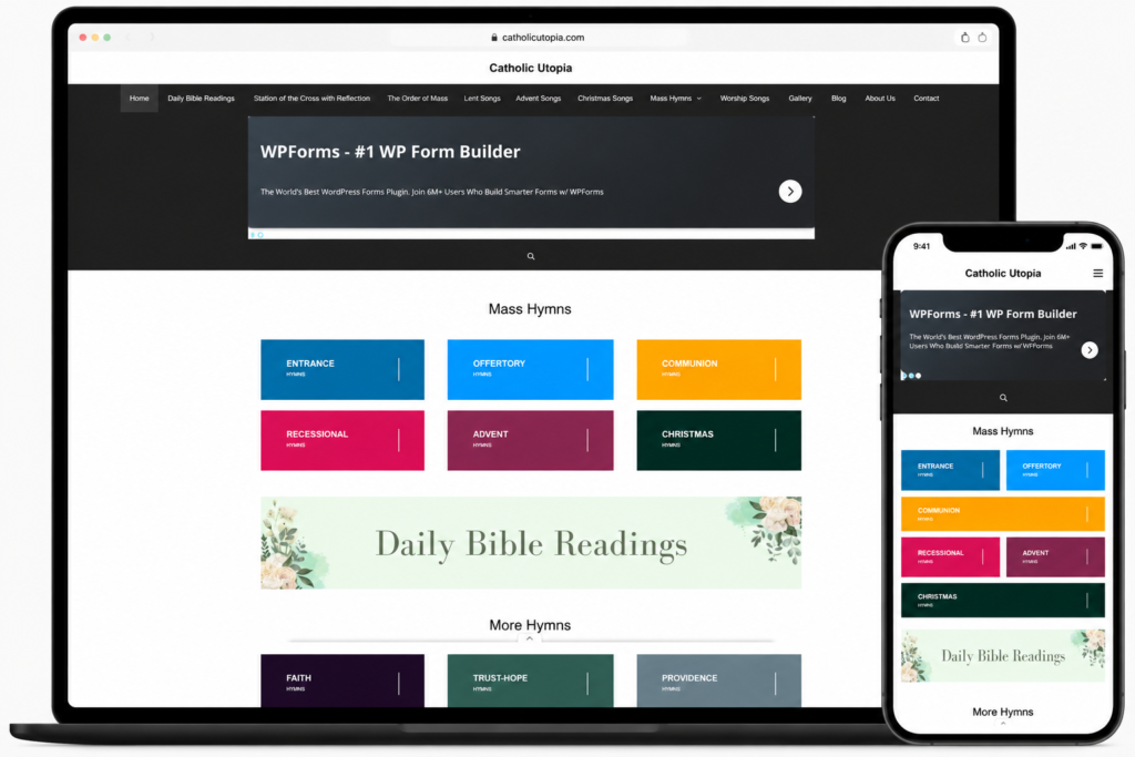 catholic utopia ebsite mockup image